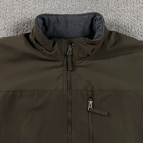 Duluth Trading Co. Jacket Men's Large Fleece Lined Brown Nylon Full Zip Pockets - Picture 3 of 8